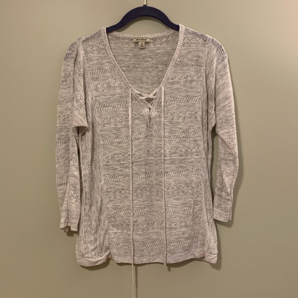 Women’s Lucky Brand Gray Overlay Sweater